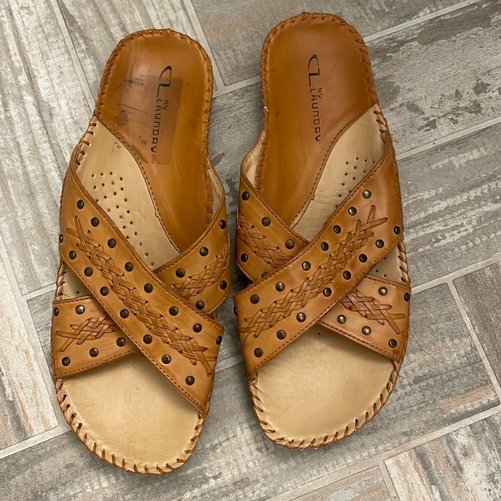 Chinese laundry easil sandals leather brown 7.5